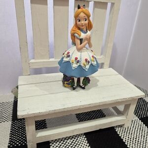 Disney Alice in Wonderland Blue White Floral Dress Figurine